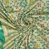 Sanskriti Vintage Green Indian Sarees Hand Woven 100% Pure Silk Sari 5yd Fabric