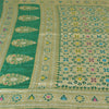 Sanskriti Vintage Green Indian Sarees Hand Woven 100% Pure Silk Sari 5yd Fabric