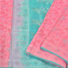 Sanskriti Vintage Pink Indian Sarees Pure Silk Zari Hand-Woven Sari 5 yd Fabric