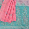 Sanskriti Vintage Pink Indian Sarees Pure Silk Zari Hand-Woven Sari 5 yd Fabric