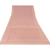 Sanskriti Vintage Indian Peach Sarees Cotton Silk Hand-Woven Jamdani Sari Fabric