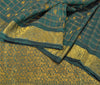 Sanskriti Vintage Green Sarees Pure Silk Zari Woven Brocade Indian Wedding Sari