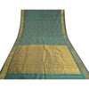Sanskriti Vintage Green Sarees Pure Silk Zari Woven Brocade Indian Wedding Sari