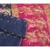 Sanskriti Vintage Pink Heavy Sarees Pure Organza Silk Woven Brocade Sari Fabric