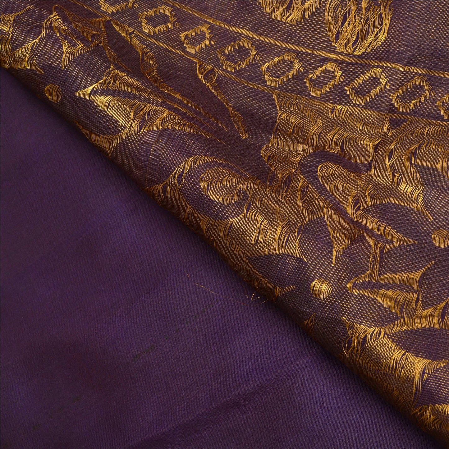 Sanskriti Vintage Purple Indian Sarees100% Pure Silk Woven Premium Sari Fabric