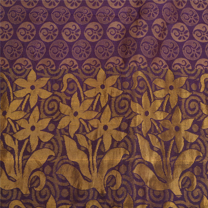 Sanskriti Vintage Purple Indian Sarees100% Pure Silk Woven Premium Sari Fabric