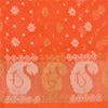 Sanskriti Vintage Orange Sarees Blend Silk Hand-Woven Jamdani Unique Sari Fabric
