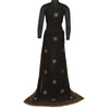 Sanskriti Vintage Bollywood Sarees Pure Georgette Black Hand Beaded Sari Fabric