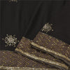 Sanskriti Vintage Bollywood Sarees Pure Georgette Black Hand Beaded Sari Fabric