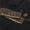 Sanskriti Vintage Bollywood Sarees Pure Georgette Black Hand Beaded Sari Fabric