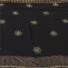 Sanskriti Vintage Bollywood Sarees Pure Georgette Black Hand Beaded Sari Fabric