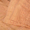 Sanskriti Vintage Peach Indian Sarees 100% Pure Silk Woven Premium Sari Fabric