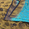 Sanskriti Vintage Blue Indian Sarees Art Silk Woven Brocade/Banarasi Sari Fabric