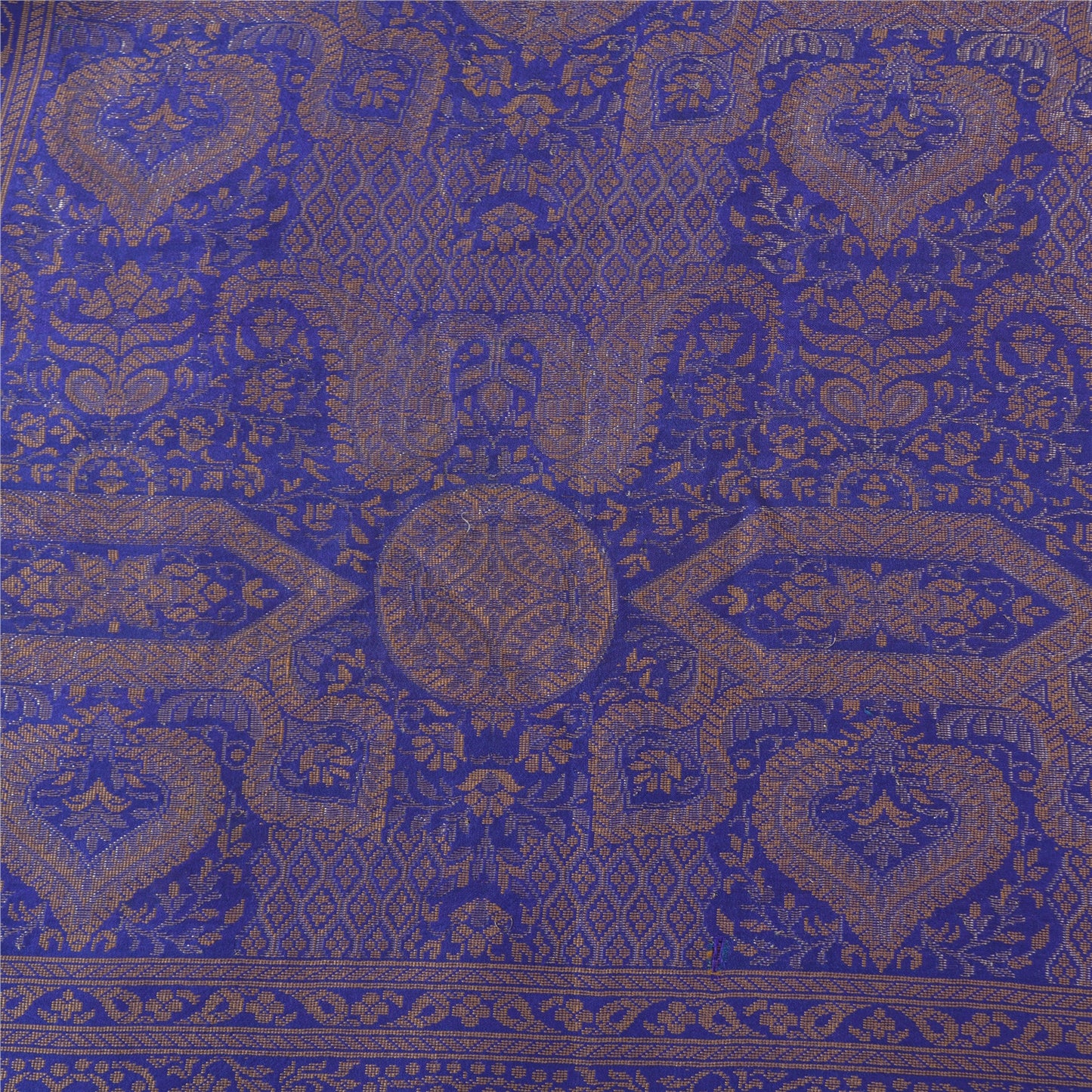 Sanskriti Vintage Blue Indian Sarees Pure Silk Woven Premium Woven Sari Fabric