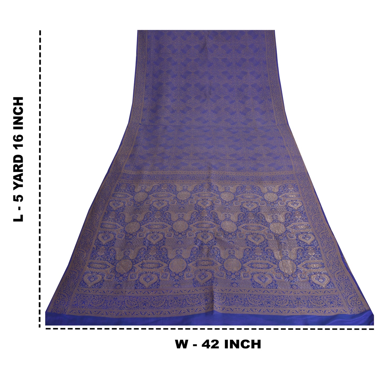 Sanskriti Vintage Blue Indian Sarees Pure Silk Woven Premium Woven Sari Fabric