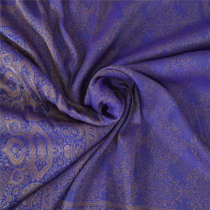 Sanskriti Vintage Blue Indian Sarees Pure Silk Woven Premium Woven Sari Fabric