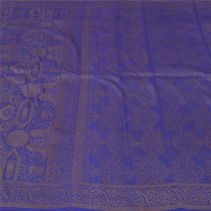 Sanskriti Vintage Blue Indian Sarees Pure Silk Woven Premium Woven Sari Fabric