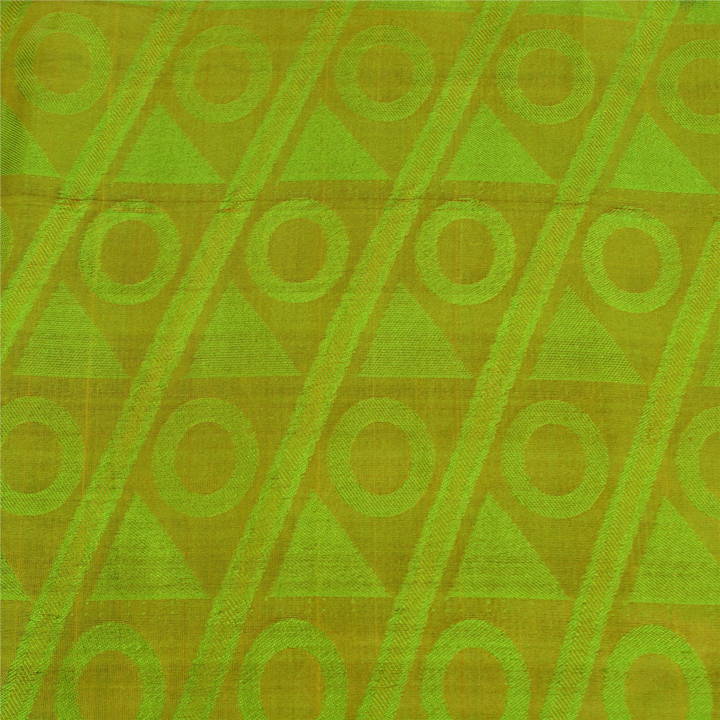 Sanskriti Vintage Green Indian Sarees 100% Pure Silk Woven Special Sari Fabric