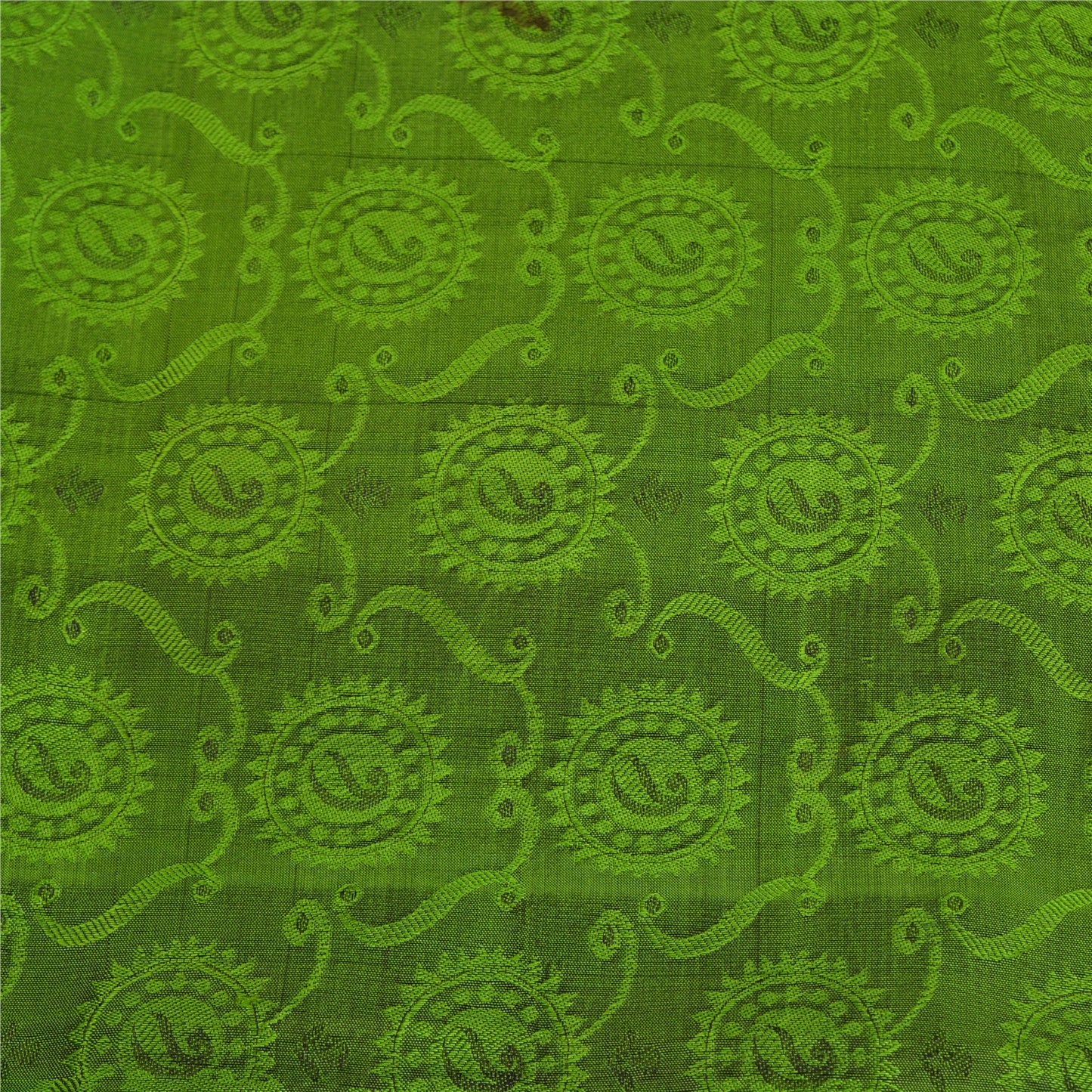 Sanskriti Vintage Green Indian Sarees 100% Pure Silk Woven Special Sari Fabric