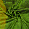 Sanskriti Vintage Green Indian Sarees 100% Pure Silk Woven Special Sari Fabric