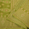 Sanskriti Vintage Green Indian Sarees Pure Silk Woven Premium Sari 5YD Fabric