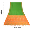 Sanskriti Vintage Green/Saffron Sarees Pure Silk Woven Premium Sari Fabric
