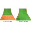 Sanskriti Vintage Green/Saffron Sarees Pure Silk Woven Premium Sari Fabric