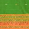 Sanskriti Vintage Green/Saffron Sarees Pure Silk Woven Premium Sari Fabric
