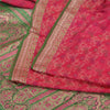 Sanskriti Vintage Green/Pink Sarees Pure Silk Woven Brocade/Banarasi Sari Sustainable Fabric