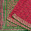 Sanskriti Vintage Green/Pink Sarees Pure Silk Woven Brocade/Banarasi Sari Sustainable Fabric