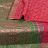 Sanskriti Vintage Green/Pink Sarees Pure Silk Woven Brocade/Banarasi Sari Sustainable Fabric
