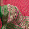 Sanskriti Vintage Green/Pink Sarees Pure Silk Woven Brocade/Banarasi Sari Sustainable Fabric