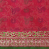 Sanskriti Vintage Green/Pink Sarees Pure Silk Woven Brocade/Banarasi Sari Sustainable Fabric
