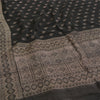 Sanskriti Vintage Black Sarees Pure Silk Woven Brocade/Banarasi Zari Sari Fabric