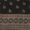 Sanskriti Vintage Black Sarees Pure Silk Woven Brocade/Banarasi Zari Sari Fabric