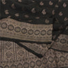 Sanskriti Vintage Black Sarees Pure Silk Woven Brocade/Banarasi Zari Sari Fabric