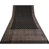 Sanskriti Vintage Black Sarees Pure Silk Woven Brocade/Banarasi Zari Sari Fabric