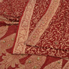 Sanskriti Vintage Red Sarees Pure Georgette Silk Pure Beaded Woven Sari Fabric