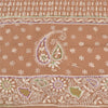 Sanskriti Vintage Brown Sarees Pure Georgette Silk Beaded Chikankari Sari Fabric