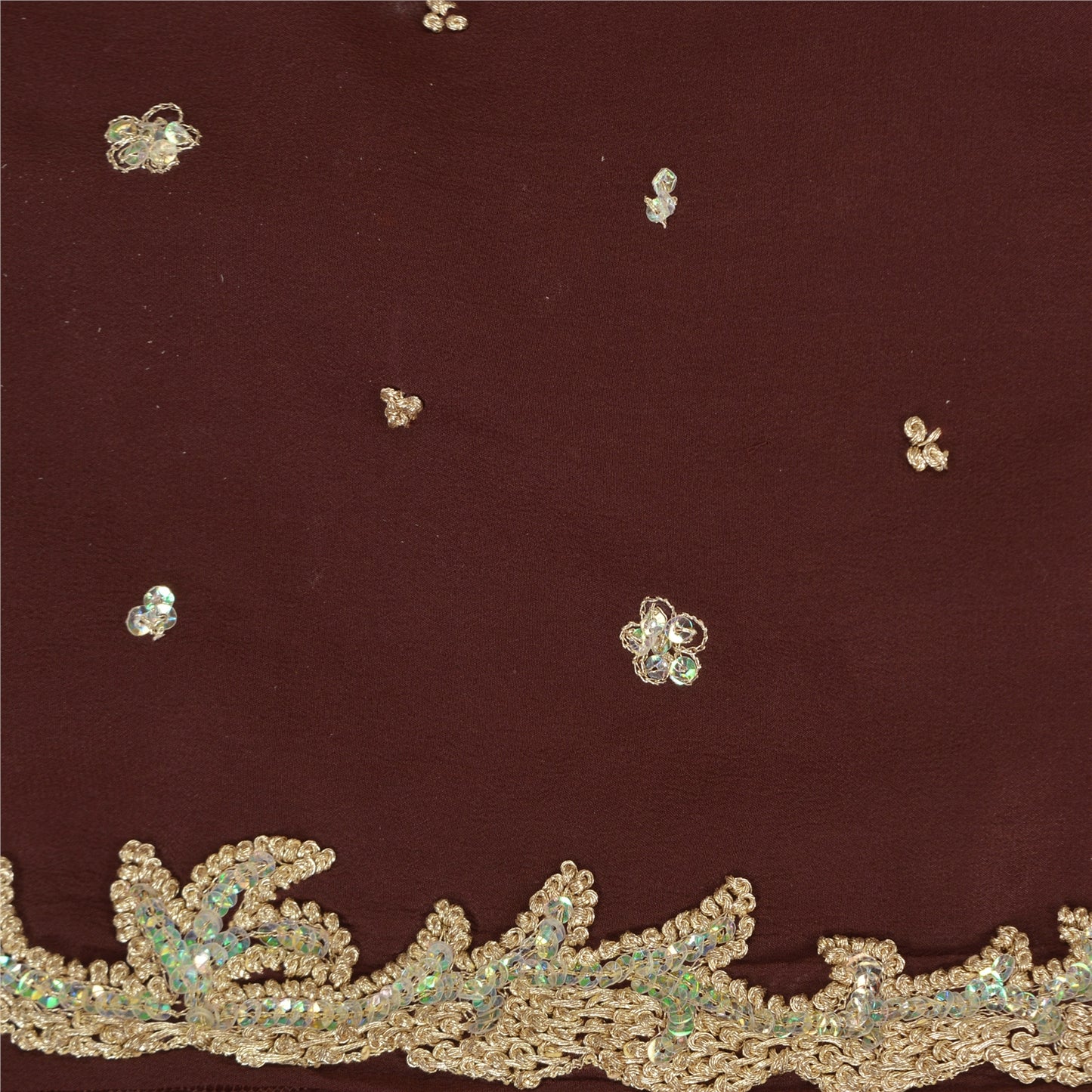 Sanskriti Vintage Burgundy Sarees Pure Crepe Silk Hand Beaded Ethnic Sari Sustainable Fabric