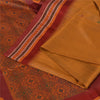 Sanskriti Vintage Copper Sarees Pure Silk Hand Woven Sari 5yard Craft Sustainable Fabric