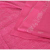 Sanskriti Vintage Pink Sarees Pure Georgette Silk Hand Embroidered Sari/Fabric
