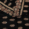 Sanskriti Vintage Black Sarees Pure Georgette Embroidered Sequins Upcycled Sari