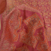 Sanskriti Vintage Pink Sarees Pure Silk Hand Woven Premium Sari 5yd Craft Sustainable Fabric