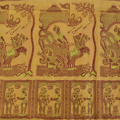 Sanskriti Vintage Black Sarees Pure Silk Baluchari Woven Sari Ethnic 5yrd Sustainable Fabric