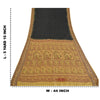 Sanskriti Vintage Black Sarees Pure Silk Baluchari Woven Sari Ethnic 5yrd Sustainable Fabric