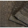 Sanskriti Vintage Black Sarees Pure Silk Brocade Woven Premium Sari Craft Fabric