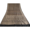 Sanskriti Vintage Black Sarees Pure Silk Brocade Woven Premium Sari Craft Fabric