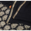 Sanskriti Vintage Indian Black Sarees Pure Silk Hand Beaded Ethnic Sari Sustainable Fabric