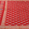 Sanskriti Vintage Red Sarees Pure Georgette Hand Beaded Premium Sari 5yd Sustainable Fabric